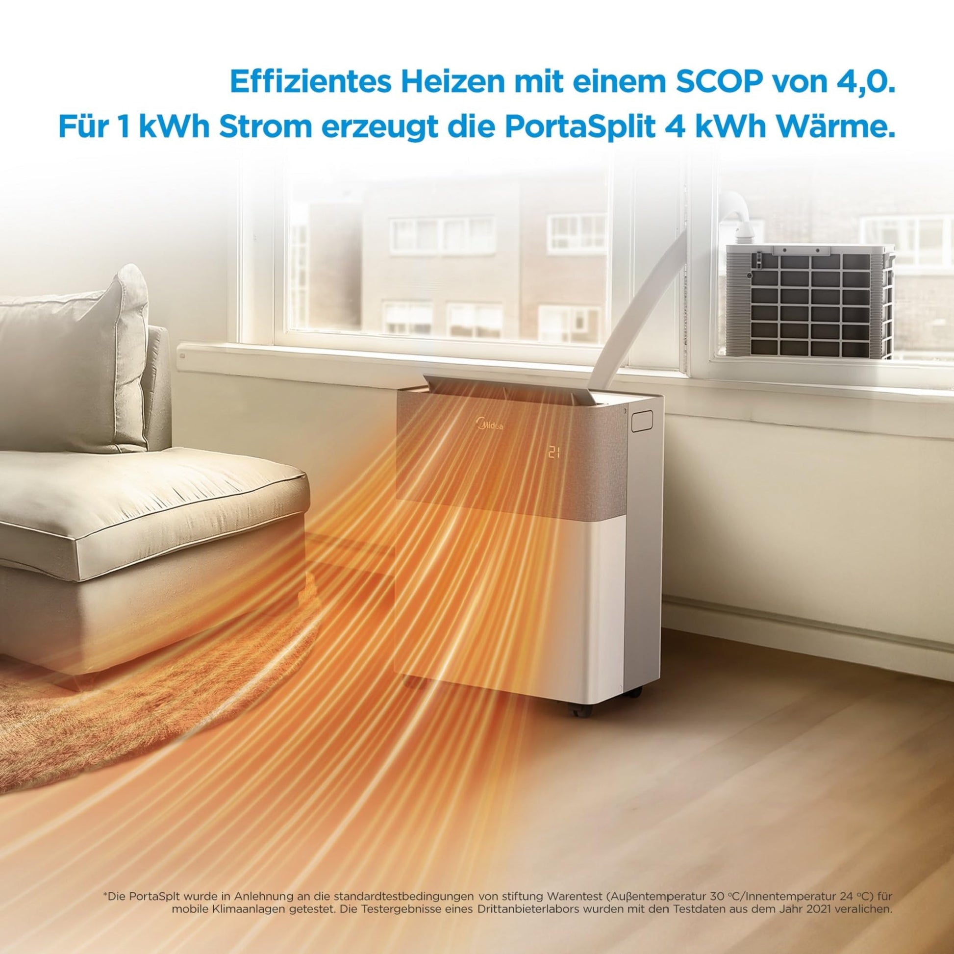 Midea PortaSplit-E Mobile Klimaanlage,Kühlen A++/Heizen A+
